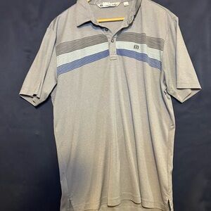 Travis Matthew Men’s  Short Sleeve Polo Shirt Grey Size Large L Golf Pullover